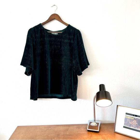 Texture & Thread Madewell Green Micropleat Blouse - Picture 3 of 8